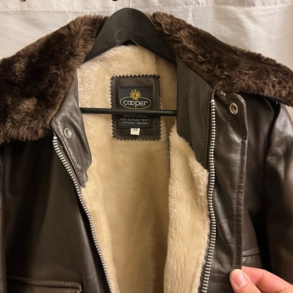 Vintage Cooper Sportswear G-1 Leather Aviator Bomber Jacket (Size 42) - Picture 2 of 3